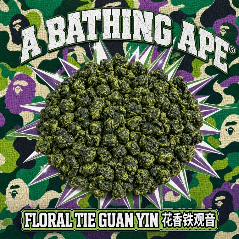 The design — Floral Tie Guan Yin